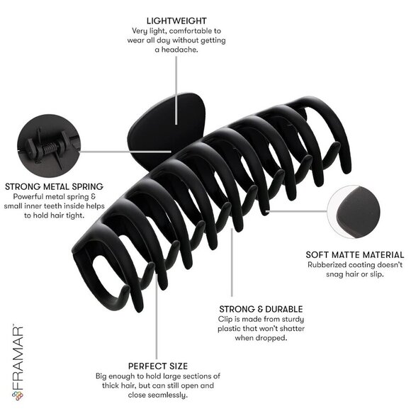 Large Claw Clips For Thick Hair – Large Hair Clip For Thick Hair, Big Hair Clips - Picture 3 of 7